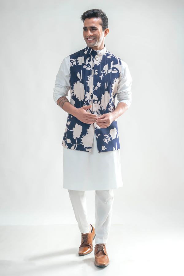 Khwaab Printed Blue Bundi